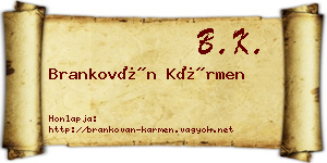 Brankován Kármen névjegykártya